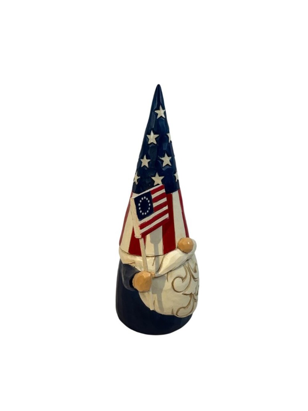 Jim Shore Patriotic Gnome Figurine Betsy Ross Flag Stars & Stripes Hat Americana - Picture 2 of 7